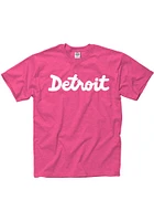 Detroit Pink Script Short Sleeve Fashion T Shirt