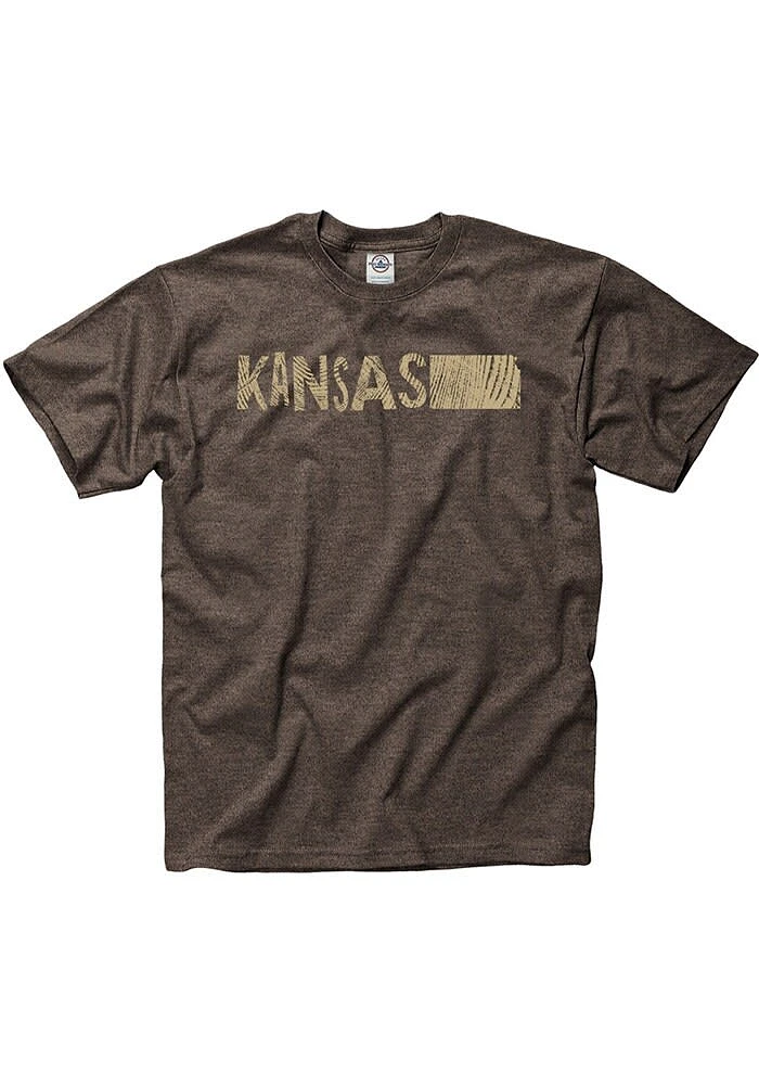 Kansas Brown Wood Grain Short Sleeve Fashion T Shirt