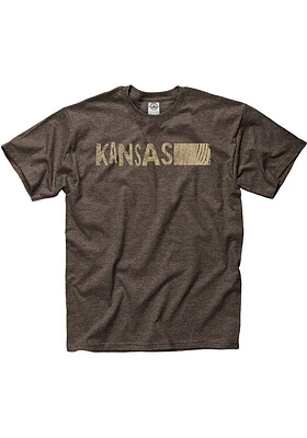 Kansas Brown Wood Grain Short Sleeve Fashion T Shirt