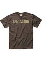 Kansas Brown Wood Grain Short Sleeve Fashion T Shirt