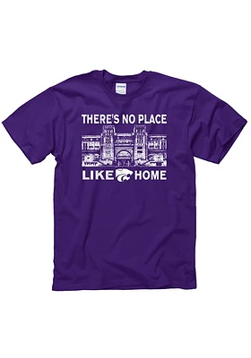 K-State Wildcats Purple Stadium Graphic Short Sleeve T Shirt