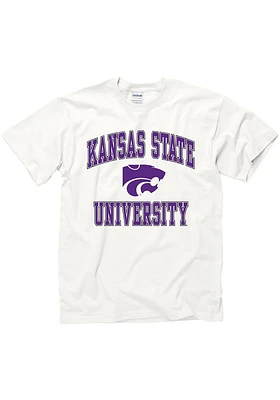 K-State Wildcats White Powercat Number One Design Short Sleeve T Shirt