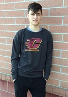 Central Michigan Chippewas Mens Charcoal French Terry Long Sleeve Crew Sweatshirt