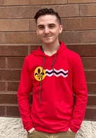 St Louis Mens Red St. Flag Long Sleeve Hoodie
