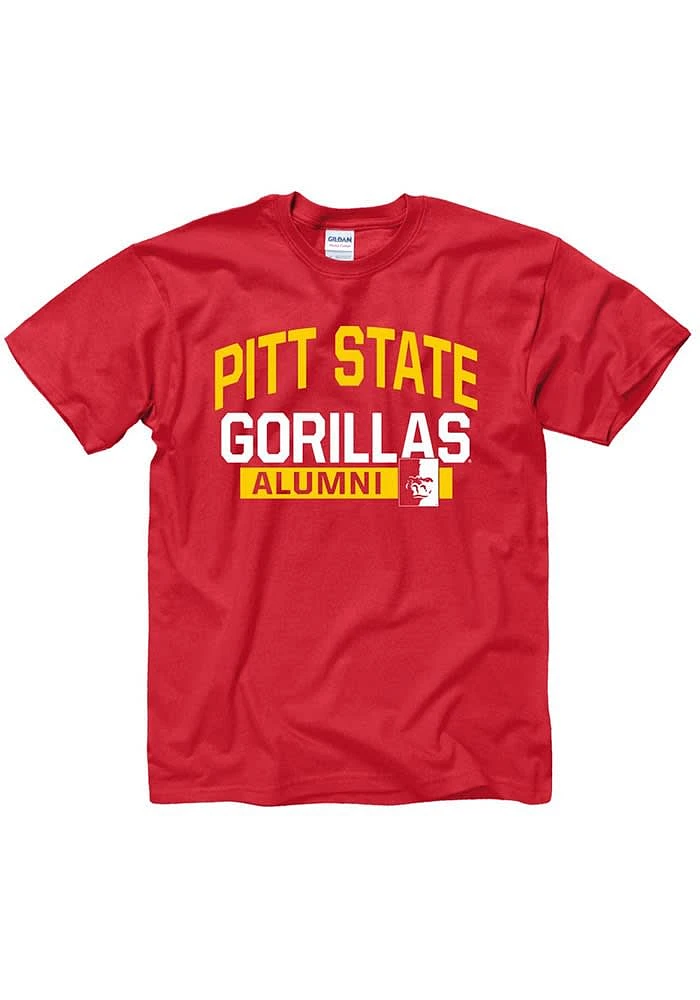 Pitt State Gorillas Red Alumni Short Sleeve T Shirt