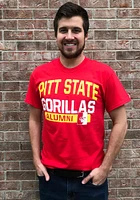 Pitt State Gorillas Red Alumni Short Sleeve T Shirt