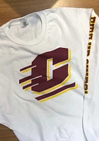 Central Michigan Chippewas White Big Logo Long Sleeve T Shirt