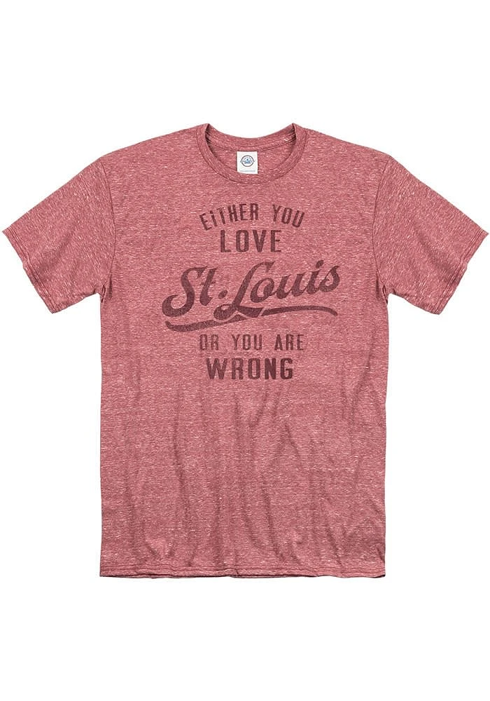St Louis Red Either you love Short Sleeve Fashion T Shirt
