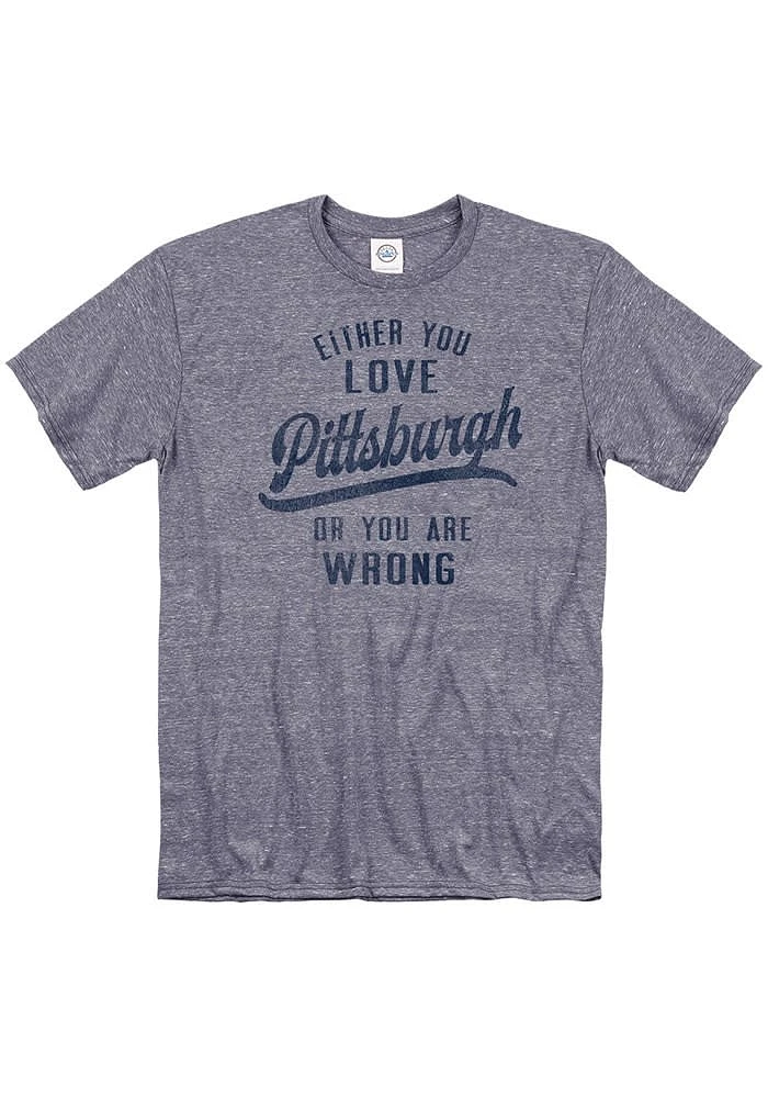 Pittsburgh Navy Blue Either you love Short Sleeve Fashion T Shirt
