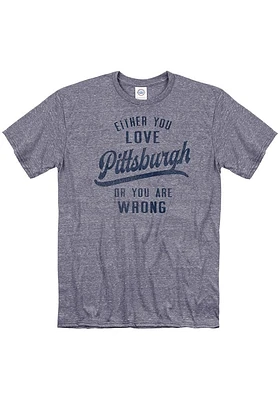 Pittsburgh Navy Blue Either you love Short Sleeve Fashion T Shirt