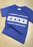 Rally Chicago Youth Blue Flag Short Sleeve Fashion T-Shirt