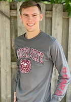 Missouri State Bears Charcoal Arch Mascot Long Sleeve T Shirt