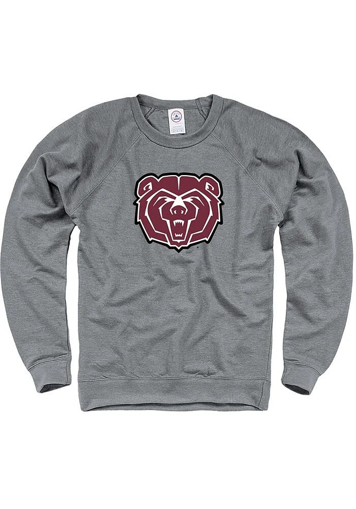Missouri State Bears Mens Grey Primary Logo Long Sleeve Crew Sweatshirt
