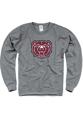 Missouri State Bears Mens Grey Primary Logo Long Sleeve Crew Sweatshirt