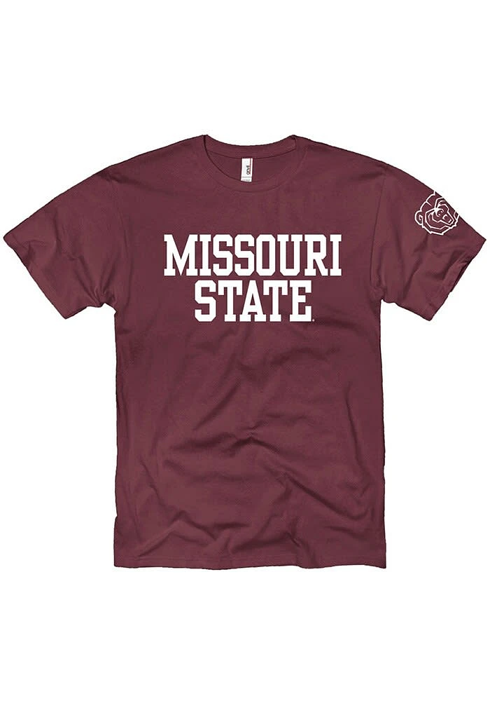 Missouri State Bears Maroon Outline Short Sleeve T Shirt