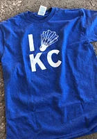 Kansas City Youth Blue I Shuttlecock KC Short Sleeve Fashion T-Shirt