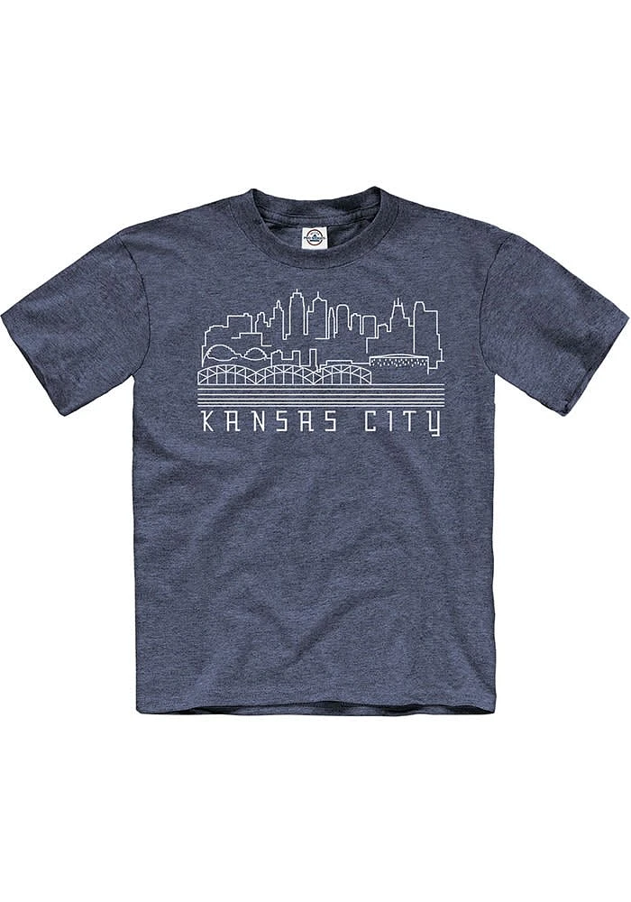 Kansas City Youth Navy Blue Metropolis Glow Short Sleeve Fashion T-Shirt