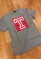 Temple Owls Grey Logo Short Sleeve T Shirt
