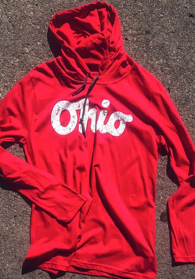 Ohio Script Long Sleeve Light Weight Hood