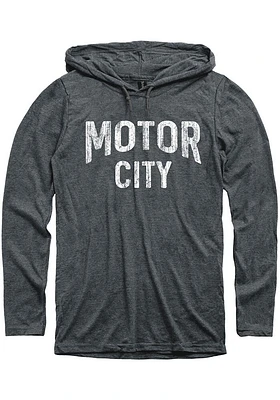 Detroit Mens Dark Grey Motor City Wordmark Long Sleeve Hoodie