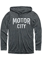 Detroit Mens Dark Grey Motor City Wordmark Long Sleeve Hoodie