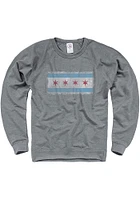 Chicago Mens Grey Flag Long Sleeve Crew Sweatshirt