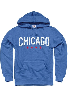 Chicago Mens Blue Wordmark Arch Long Sleeve Hoodie