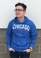 Chicago Mens Blue Wordmark Arch Long Sleeve Hoodie