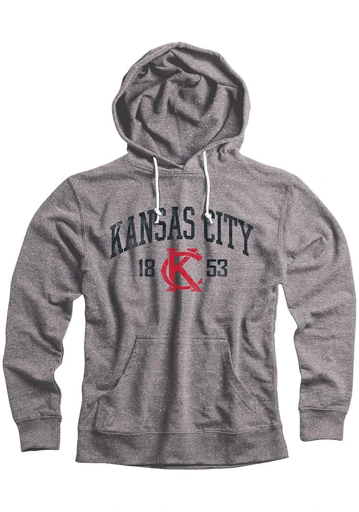 Kansas City Mens Grey KC Arch Establish Date Long Sleeve Hoodie