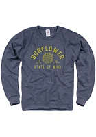 Kansas Mens Navy Blue State of Mind Long Sleeve Crew Sweatshirt