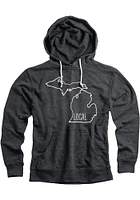 Michigan Mens Black State Local Long Sleeve Hoodie