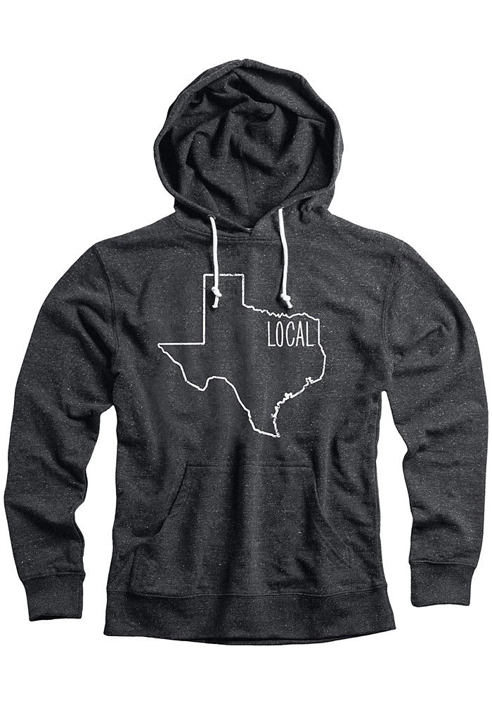 Texas Mens Black State Local Long Sleeve Hoodie