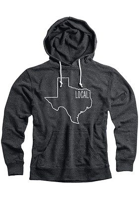 Texas Mens Black State Local Long Sleeve Hoodie