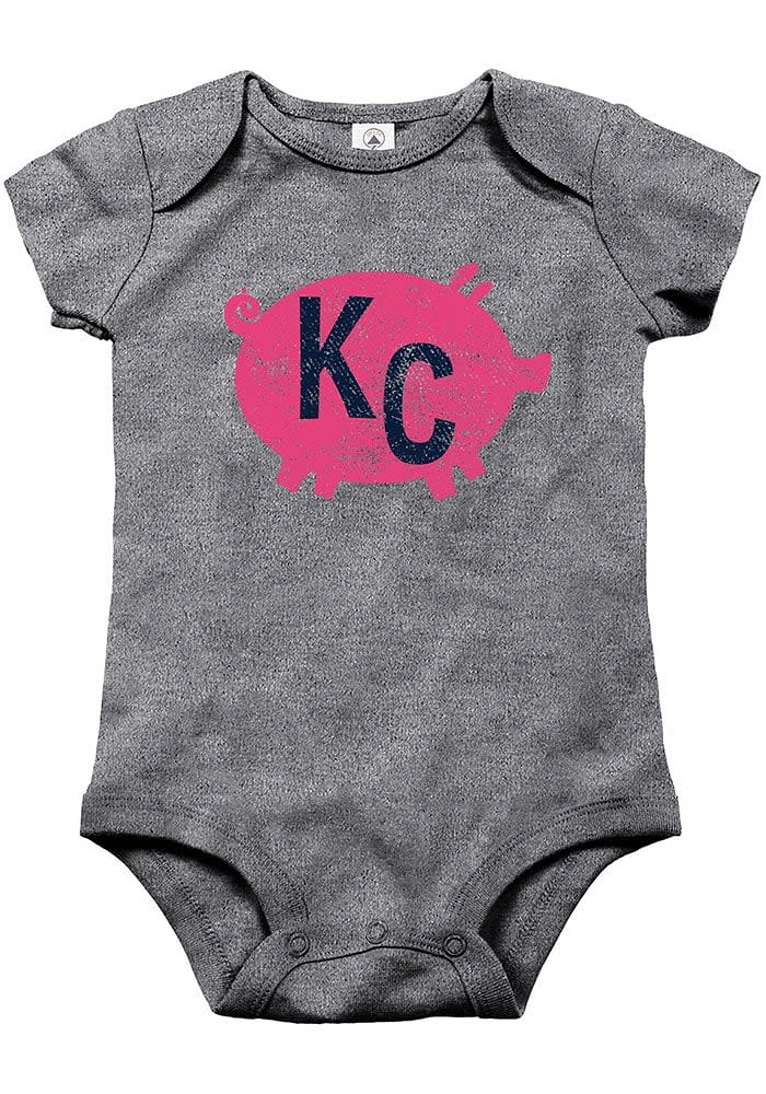 Kansas City Baby Grey KC Pig Short Sleeve One Piece