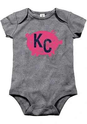 Kansas City Baby Grey KC Pig Short Sleeve One Piece