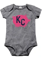 Kansas City Baby Grey KC Pig Short Sleeve One Piece