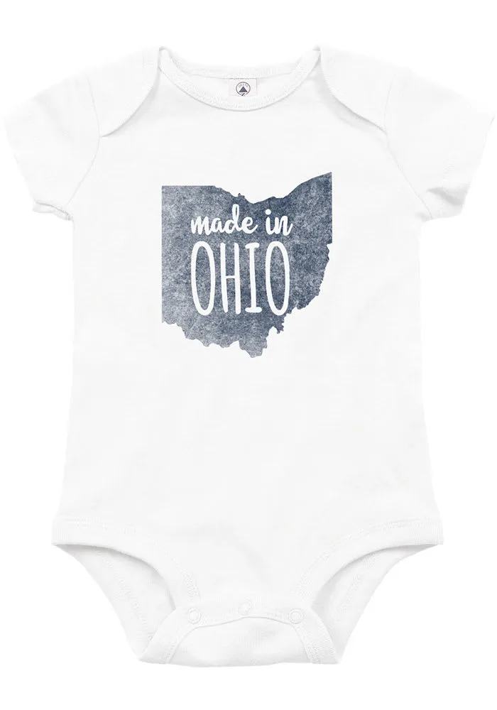 Ohio Baby White Made Short Sleeve One Piece