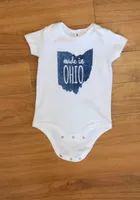 Ohio Baby White Made Short Sleeve One Piece