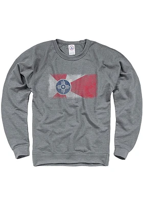 Wichita Mens Grey Flag Long Sleeve Crew Sweatshirt