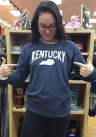 Kentucky Mens Navy Blue Wordmark Arch Long Sleeve Crew Sweatshirt