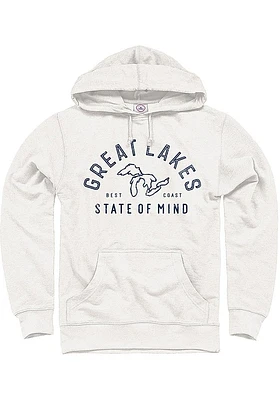 Michigan Mens Oatmeal State of Mind Long Sleeve Hoodie
