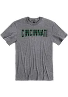 Cincinnati Grey Buffalo Plaid Wordmark Short Sleeve T Shirt