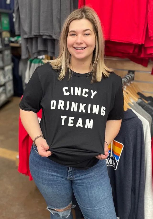 Cincinnati Black Drinking Team Short Sleeve T Shirt