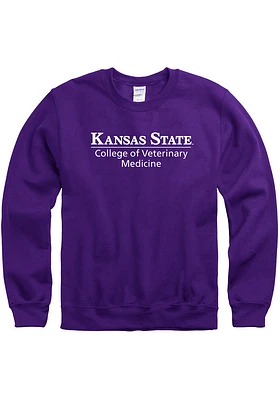 K-State Wildcats Mens Purple College Design Long Sleeve Crew Sweatshirt