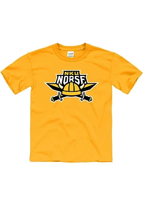 Northern Kentucky Norse Youth Gold Primary Logo Short Sleeve T-Shirt