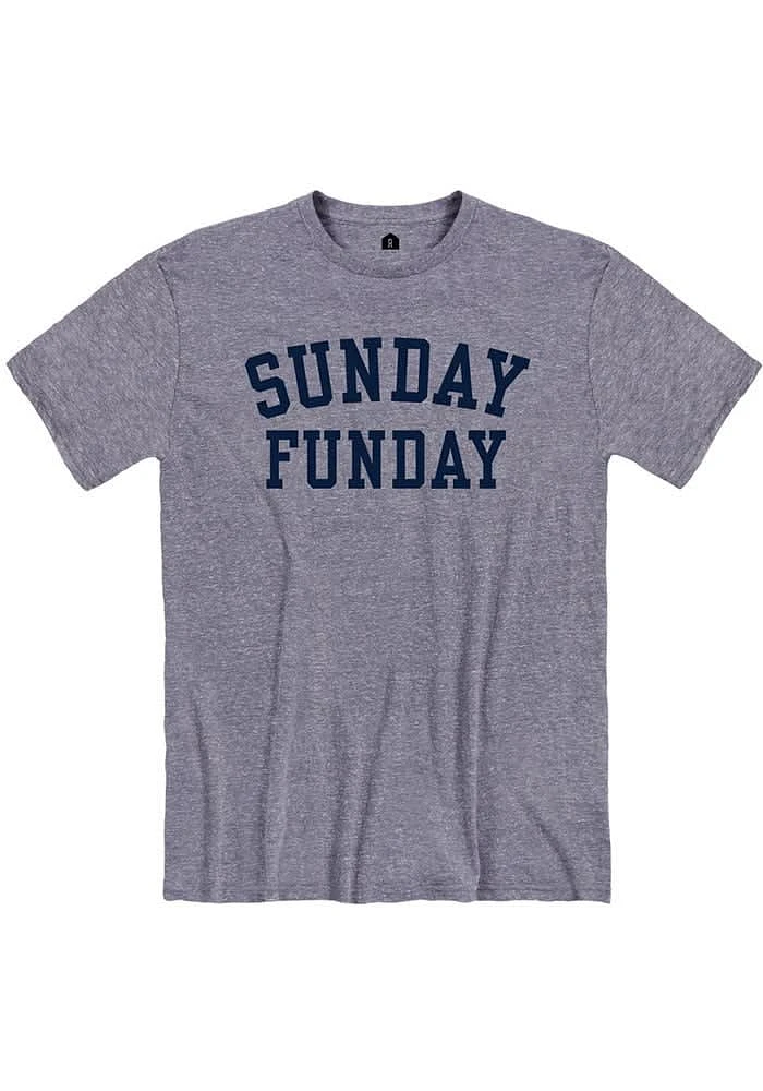 RALLY Navy Blue Sunday Funday Short Sleeve Fashion T Shirt