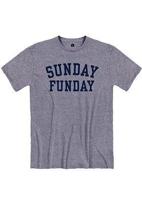 RALLY Navy Blue Sunday Funday Short Sleeve Fashion T Shirt