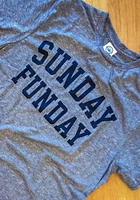 RALLY Navy Blue Sunday Funday Short Sleeve Fashion T Shirt