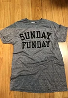 RALLY Grey Sunday Funday Short Sleeve Fashion T Shirt
