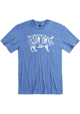 Rally Kansas City Blue KC Pig Short Sleeve Fashion T Shirt